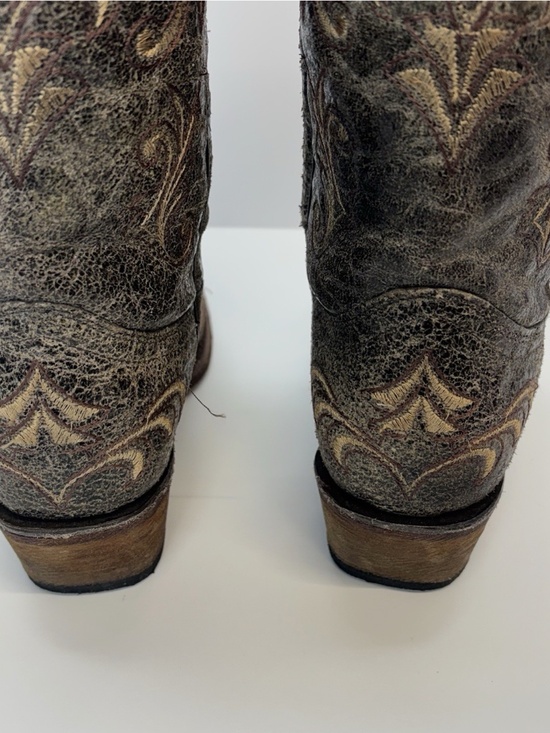 Circle G 36632 Brown Cowhide Embroidered Design Cowgirl Boots Women's Size 7.5 M - Picture 8 of 12